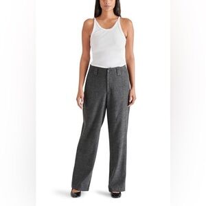 Steve Madden Brushed Flannel Tailored Wide‎ Leg Pants Dark Gray Size Medium NWOT